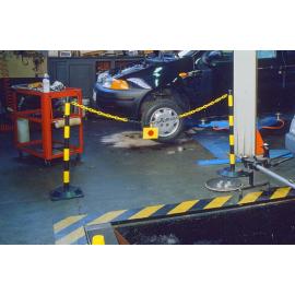 Flexibarrier Basic Post & Chain Barrier met rubberen basis, 90 cm hoog